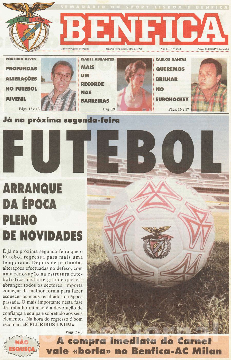 jornal o benfica 2752 1995-07-12